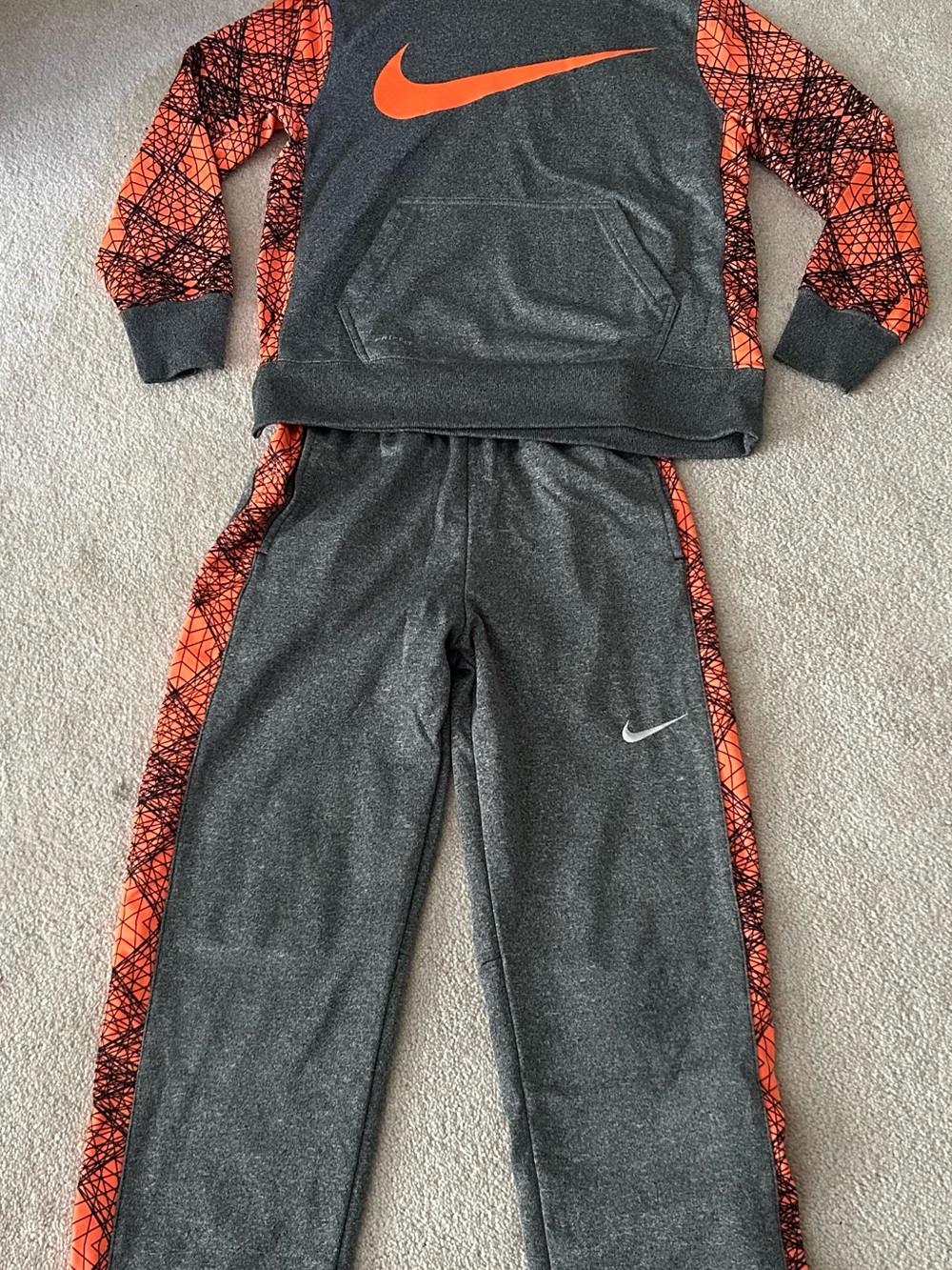 Nike Black & Orange Dri-Fit Pullover Matching Set